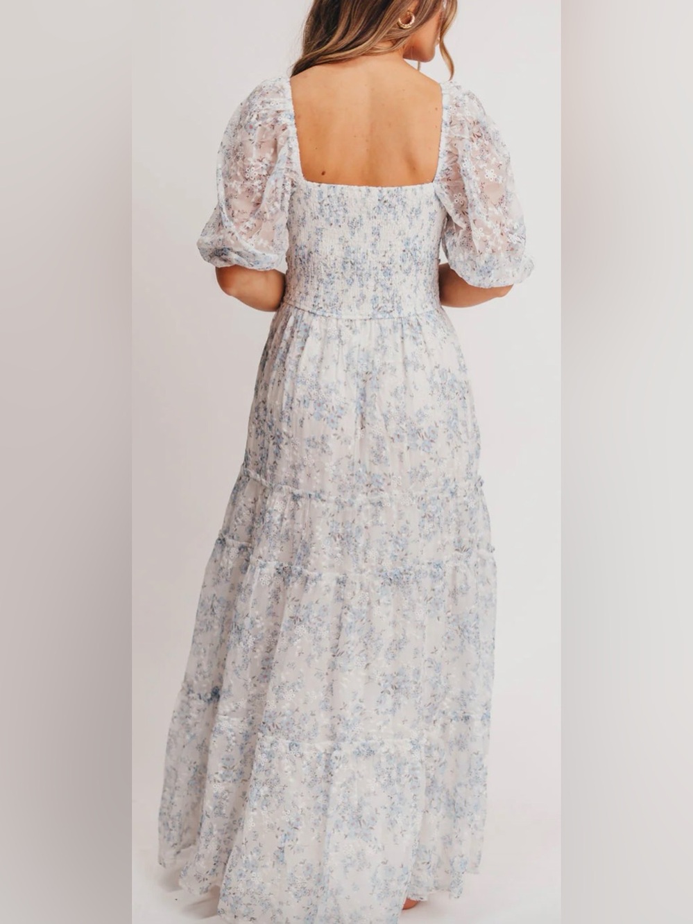 Storia Daphne Romantic Floral Cottagecore Maxi Dress Double Slit Prairie Size M - Picture 11 of 16